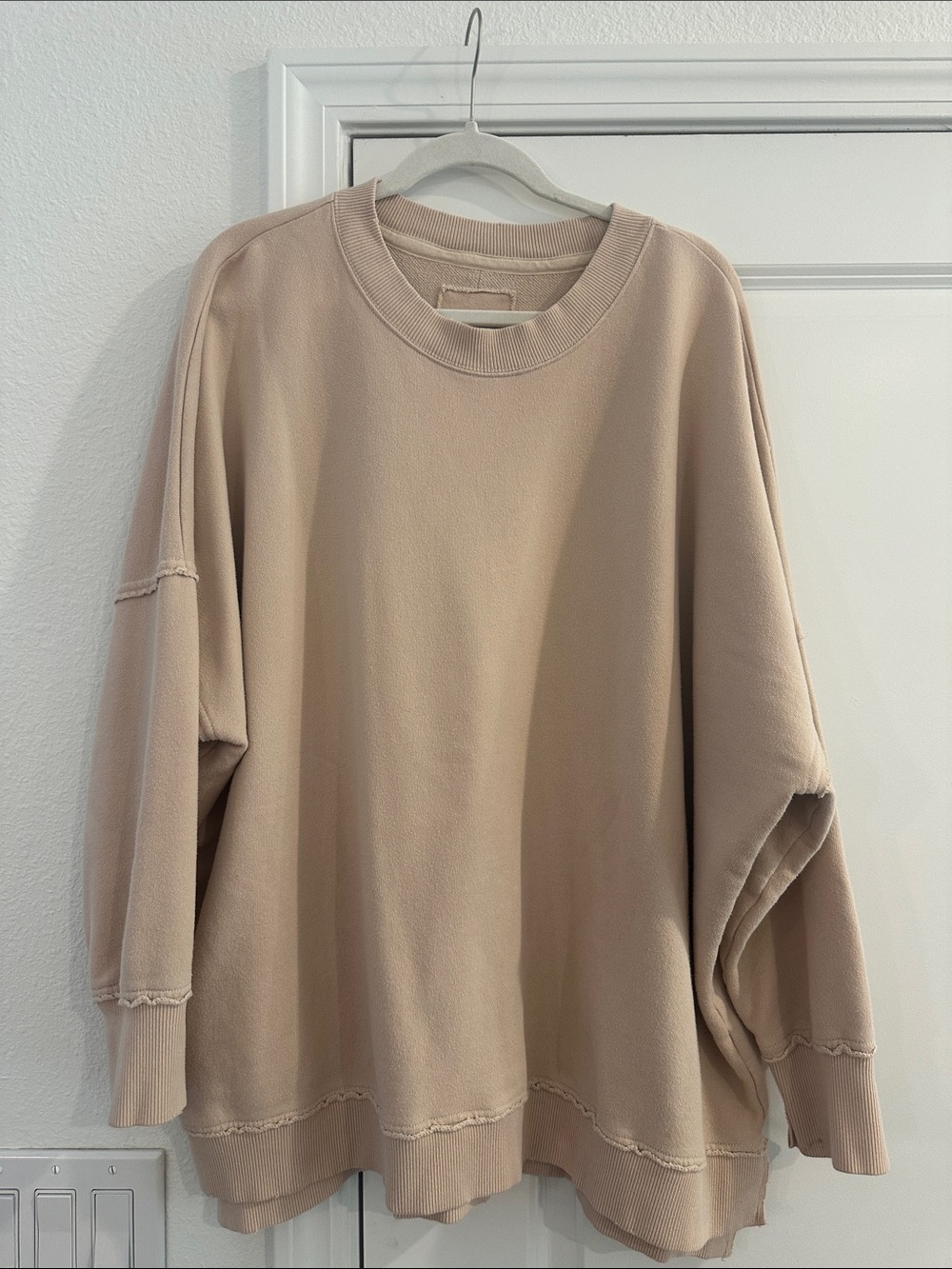 Women’s Oversized Beige Crewneck Sweater